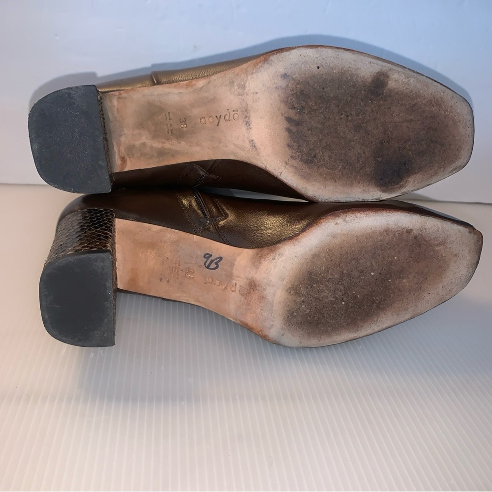 Aeyde Brown Leather Ankle Boots size:38 (7-7.5) 3” heel made in Italy - Picture 8 of 15